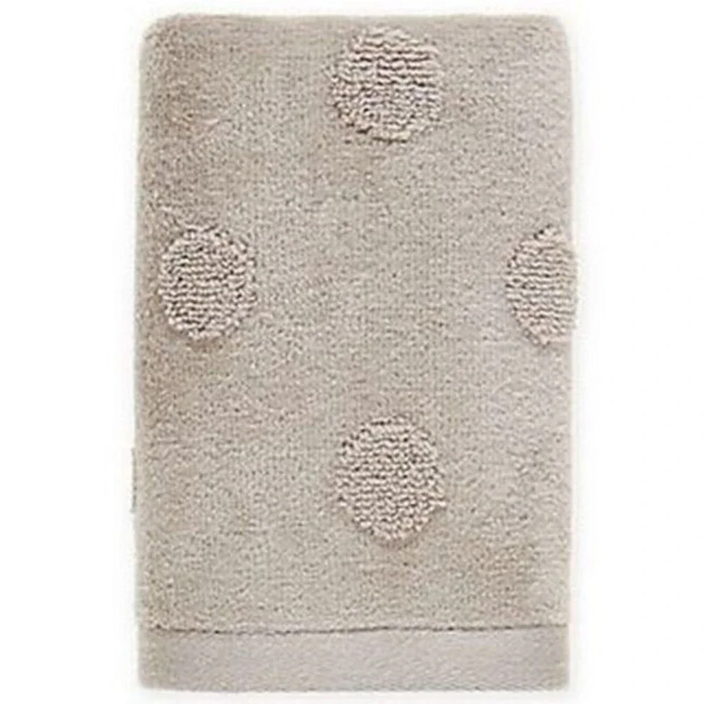 Christmas Holiday Fingertip Towels Raised Polka Dots Set of 2 Bathroom Gray